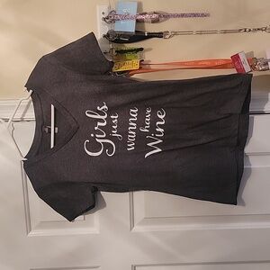 Gray tee shirt size small with sparkle lettering
